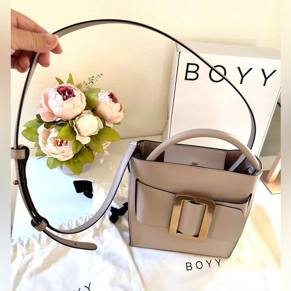 BOYY Devon 21 Tortora Gold Hardware Nude Bucket Bag Style - Picture 12 of 15